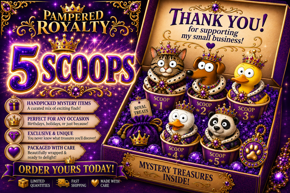 5 PAMPERED ROYALTY SCOOPS